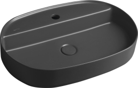 Isvea INFINITY OVAL keramické umyvadlo na desku, 60x40cm, antracit 10NF65060-2C