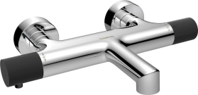 Sapho SOLARIS nástěnná vanová termostatická baterie, chrom/černá mat WD010CB