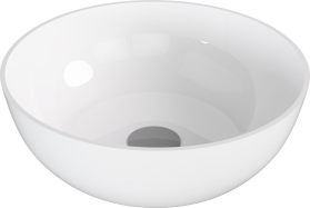 Polysan BANERA ROUND umyvadlo na desku, litý mramor, průměr 39cm, bílá 14337