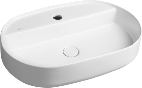 Isvea INFINITY OVAL keramické umyvadlo na desku, 60x40cm, bílá mat 10NF65060-2L