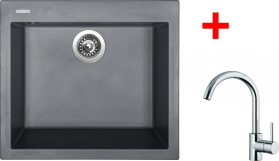 Granitový dřez Sinks CUBE 560 Nanogrey+MIX 35 G181N4