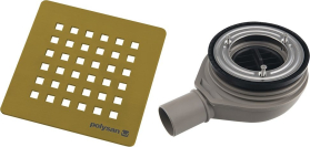 Polysan FLEXIA vaničkový sifon, průměr 90mm, DN40, krytka zlato mat 17752
