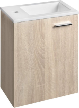 Aqualine ZOJA skříňka s umyvadlem z litého mramoru 40x22 cm, dub platin 51049DP-01