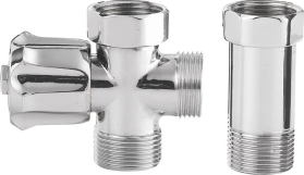 Aqualine Pračkový ventil před nástěnnou baterii se zpět. ventilem 3/4"x3/4", chrom 5315