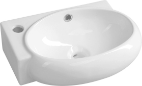 Sapho RIBERA keramické umývátko rohové 43x28, 5 cm, otvor pro baterii vlevo, bílá AR498