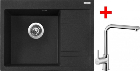 Granitový dřez Sinks RIM 650 L Granblack + Elka G2630