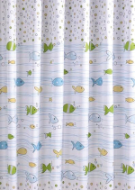 Aqualine Sprchový závěs 180x180cm, vinyl, ryby ZV024