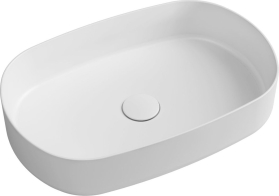 Isvea INFINITY OVAL keramické umyvadlo na desku, 55x36cm, bílá mat 10NF65055-2L