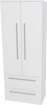 Mereo Bino, koupelnová skříňka vysoká 163 cm, dvojitá, Multidecor, Bílá lesk perlička CN699BIEL