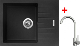 Granitový dřez Sinks PERFECTO 650 Metalblack + ARCO celonerezová G24674