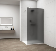 Polysan ESCA CHROME jednodílná sprchová zástěna k instalaci ke stěně, kouřové matné sklo, 1500 mm ES1415-01