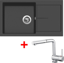 Granitový dřez Sinks INFINITY 860 NANO Nanoblack+MIX 3 P IN860N6MI3PCL