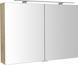 Sapho RIWA galerka s LED osvětlením, 101x70x17cm, jilm bardini RIW100-0013