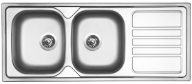 Nerezový dřez Sinks OKIO 1200 DUO V 0,7mm leštěný RDOKL12050027V