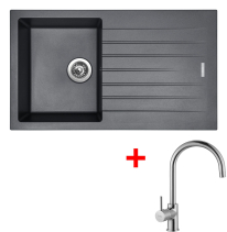 Granitový dřez Sinks PERFECTO 860 Titanium+VITALIA PE86072VICL