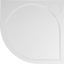 Gelco ARCA sprchová vanička z litého mramoru, čtvrtkruh 90x90cm, R550, bílá PA559