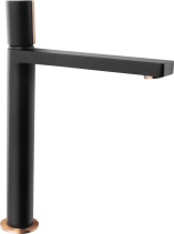 Sapho KAISA stojánková umyvadlová baterie vysoká, 235mm, černá/měď mat ZT091
