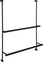 Sapho Závěsný držák ručníků na sprchovou zástěnu 600x730x125mm, černá mat 1301-09B