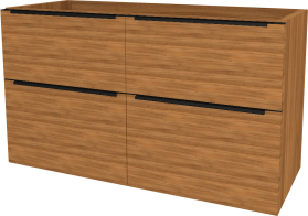 Mereo Mailo, koupelnová skříňka 121 cm, černé madlo, Multidecor, Ořech Dijon přírodní CN593SBODP1
