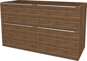 Mereo Mailo, koupelnová skříňka 121 cm, chrom madlo, Multidecor, Ořech Pacifik tabákový CN593SOPT2