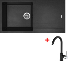 Granitový dřez Sinks AMANDA 990 Nanoblack+MIX 35 Nanoblack G198N6