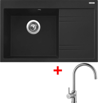 Granitový dřez Sinks RIM 780 L Metalblack + Vitalia G5074