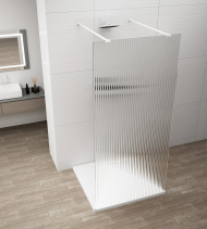 Polysan ESCA WHITE MATT jednodílná sprchová zástěna do prostoru, sklo Flute, 1100 mm ES1311-07