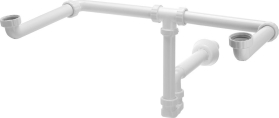 Bruckner MOSQUITO umyvadlový sifon pro dvojumyvadlo, 5/4", odpad 40mm, bílá 151.130.0