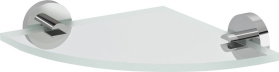 Sapho X-ROUND skleněná police rohová, čtvrtkruhová 200x200mm, chrom/čiré sklo XR009-11