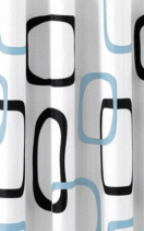 Aqualine Sprchový závěs 180x200cm, polyester, bílá/černá/modrá ZP004