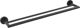 Sapho X-ROUND BLACK dvojitý držák ručníků 600mm, černá mat XR401B