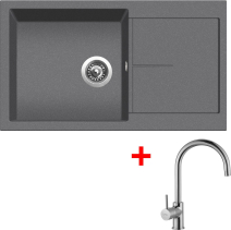 Granitový dřez Sinks INFINITY 860 Titanium+VITALIA IN86072VICL