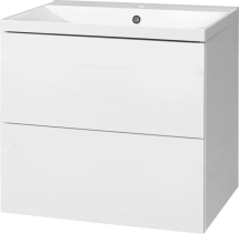 Mereo Aira, koupelnová skříňka s umyvadlem z litého mramoru 61 cm, bílá CN710M