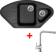 Granitový dřez Sinks LOTUS 960.1 Granblack+ELKA LT960130ELCL