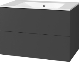 Mereo Aira, koupelnová skříňka s keramickým umyvadlem 81 cm, antracit CN751