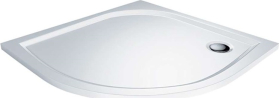 Mereo Čtvrtkruhová sprchová vanička, 90x90x3 cm, R500, bez nožiček, litý mramor CV45M