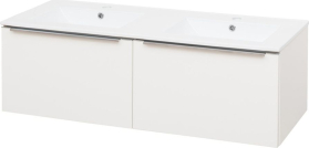 Mereo Mailo, koupelnová skříňka s keramickým umyvadlem 121 cm, bílá, chrom madlo CN518