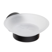 Sapho X-ROUND BLACK mýdlenka, mléčné sklo, černá mat XR803B