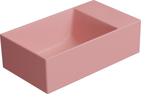 GSI KUBE X keramické umývátko 40x23cm, bez otvoru, pravé/levé, blush mat 9484024