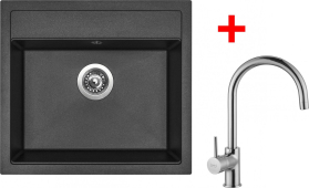 Granitový dřez Sinks SOLO 560 Metalblack+VITALIA SO56074VICL