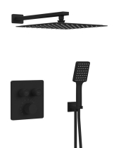 Sapho SMART SELECT podomítkový sprchový set s termostatickou baterií, 2 výstupy, vyústění, černá mat RP042B-01
