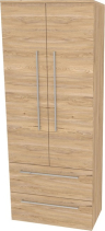 Mereo Bino, koupelnová skříňka vysoká 163 cm, dvojitá, Multidecor, Jasan horský CN699JASH