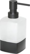 Gedy LOUNGE dávkovač mýdla na postavení, 280 ml, mléčné sklo, černá mat 545514