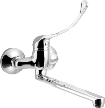 Aqualine AQUALINE 35 nástěnná baterie, rozteč 100mm, lékařská páka, ramínko ploché, 220mm, chrom 52024
