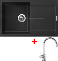 Granitový dřez Sinks ULTIMA 790 Pureblack + Vitalia G11826