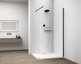 Polysan ESCA BLACK MATT jednodílná sprchová zástěna k instalaci ke stěně, sklo čiré, 1500 mm ES1015-02