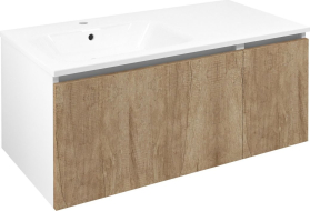 Sapho LOREA skříňka s umyvadlem 101x46x51, 5cm (70+30cm), levá, dub alabama/bílá mat LE070-2231-L-02