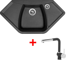 Granitový dřez Sinks NAIKY 980 Metalblack + Mix 3 P GR G17674