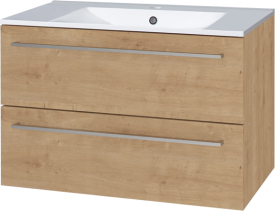 Mereo Bino, koupelnová skříňka s keramickým umyvadlem 81 cm, dub Arlington CN621