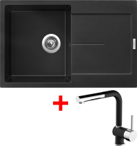 Granitový dřez Sinks ULTIMA 790 Pureblack + Mix 3 P GR N6 G12426